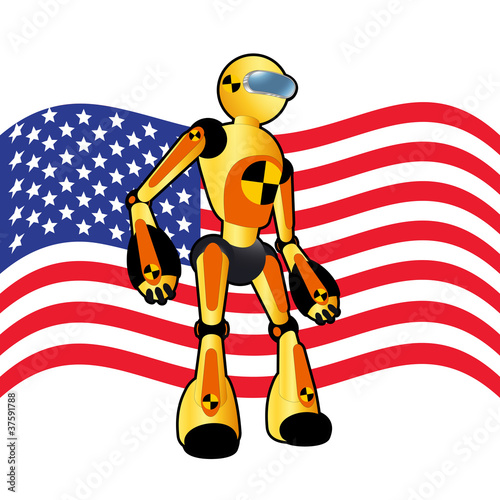 American test research robot background illustration