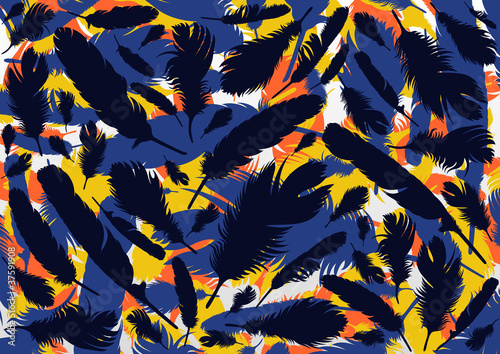 Colorful bird feathers background illustration