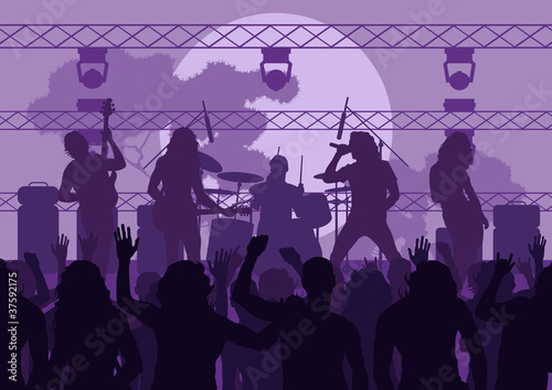 Rock concert landscape background illustration