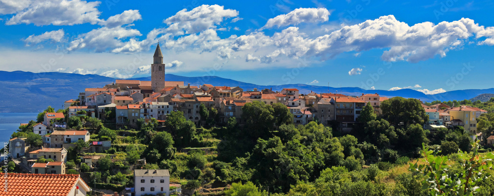 Adriatic Town of Vrbnik panoramic view
