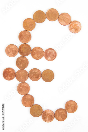 Eurozeichen aus Münzen