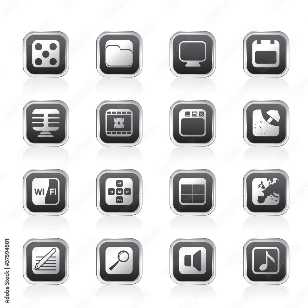 Phone Performance, Internet and Office Icons Phone Performance, Internet and Office Icons
