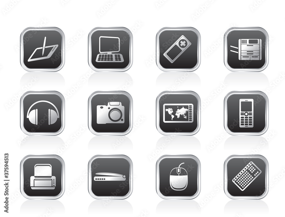Hi-tech technical equipment icons - vector icon set 3 Hi-tech technical equipment icons - vector icon set 3