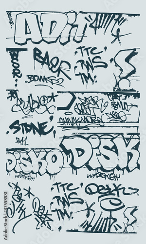 vector set grunge graffiti design elements