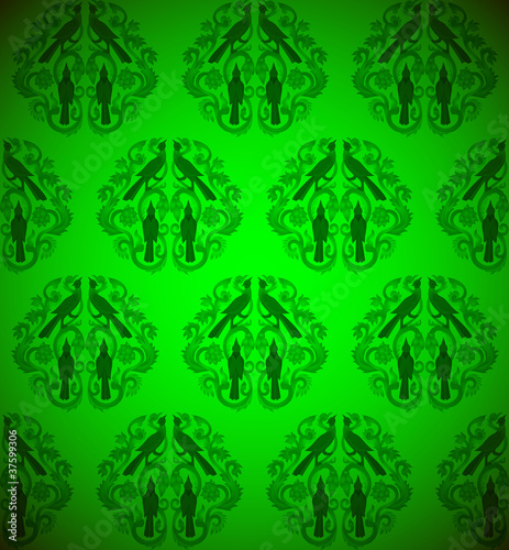 seamless floral green background