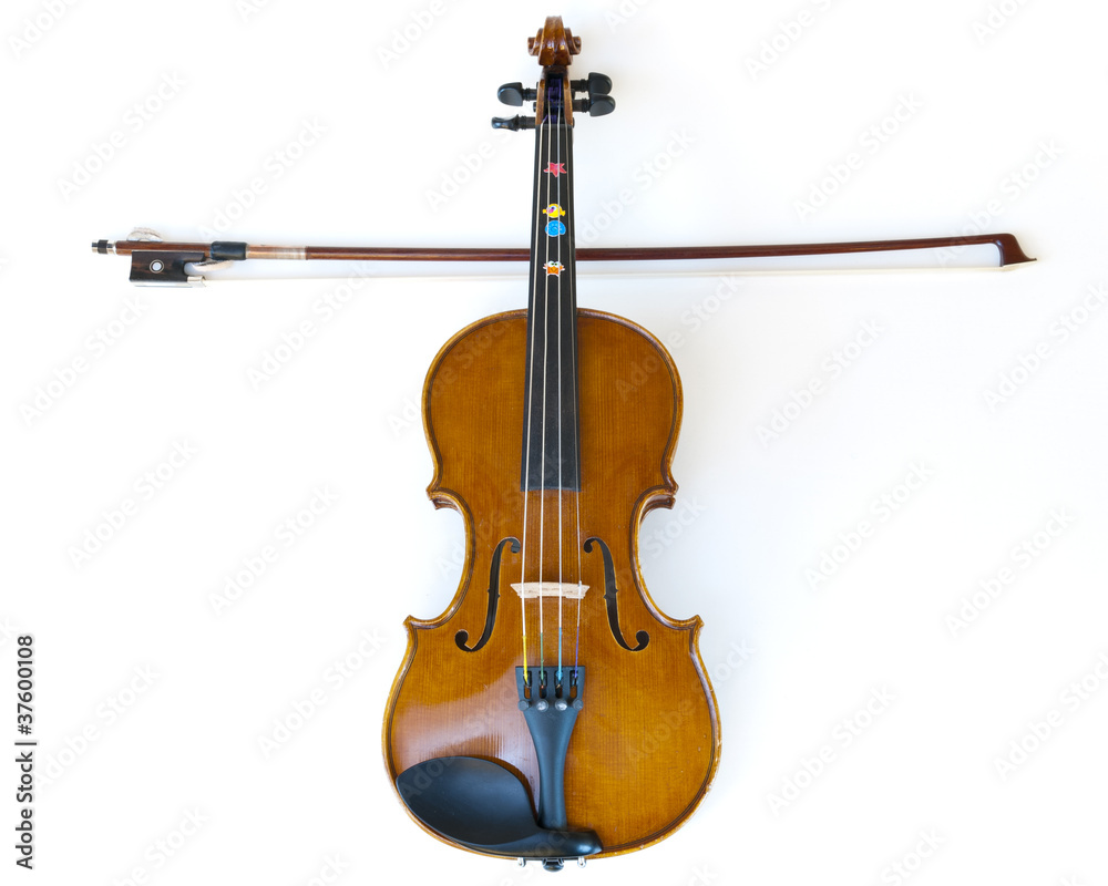wooden children violin, fiddle and stick making a cross wooden children violin, fiddle and stick making a cross
