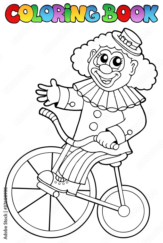 Coloring book with happy clown 4 Coloring book with happy clown 4
