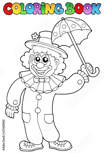 Coloring book with happy clown 6