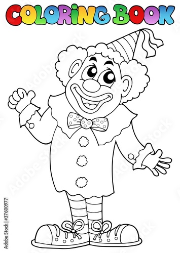 Coloring book with happy clown 7