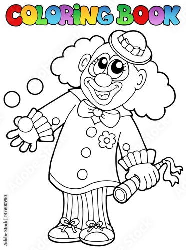 Coloring book with happy clown 8