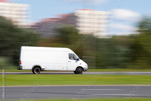 Space for advertisement on delivery truck