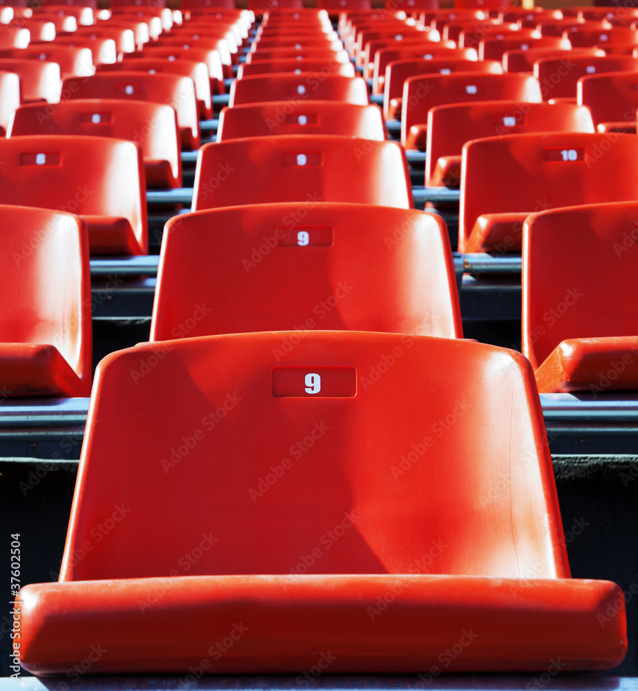 Naklejka premium Red stadium seats