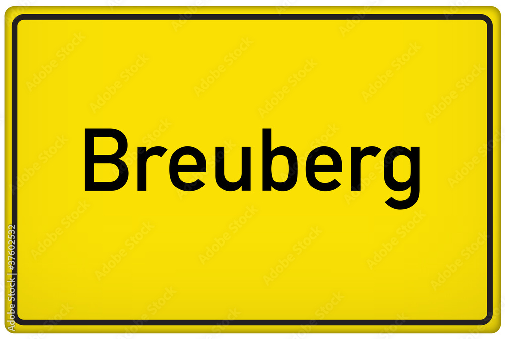 Ortseingangsschild der Stadt Breuberg Ortseingangsschild der Stadt Breuberg