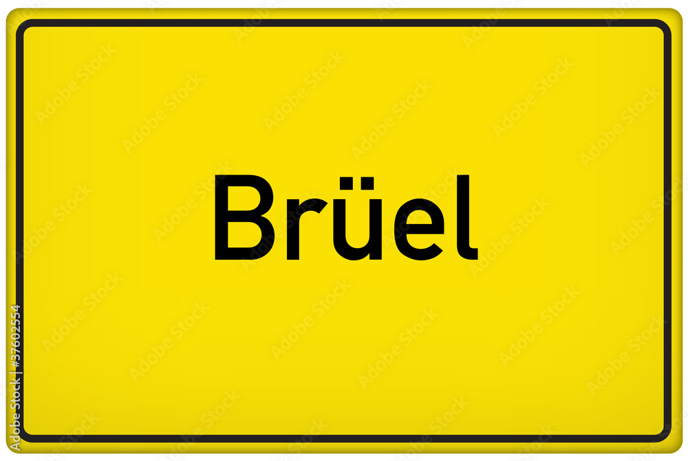Ortseingangsschild der Stadt Brüel Ortseingangsschild der Stadt Brüel