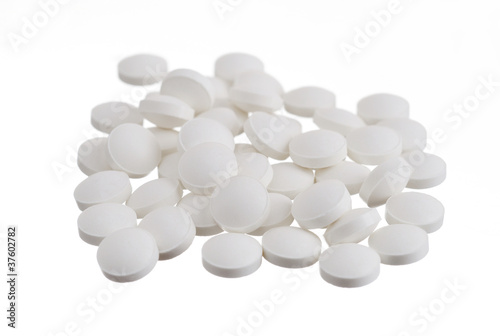 White pill on a white background