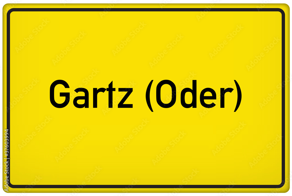 Ortseingangsschild der Stadt Gartz (Oder) Ortseingangsschild der Stadt Gartz (Oder)
