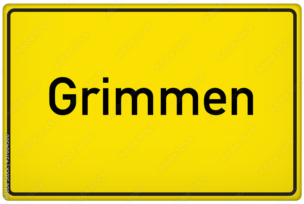 Fototapeta premium Ortseingangsschild der Stadt Grimmen