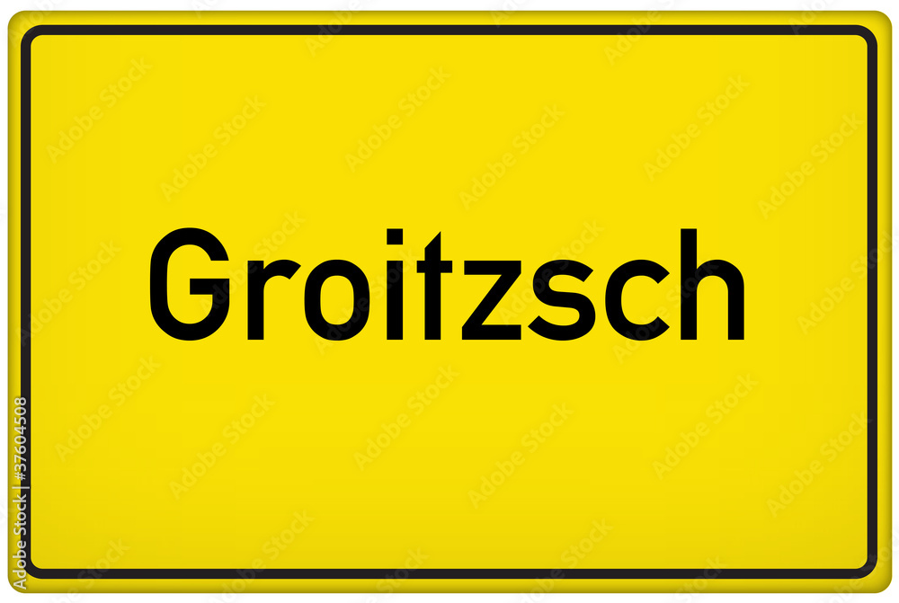 Ortseingangsschild der Stadt Groitzsch Ortseingangsschild der Stadt Groitzsch