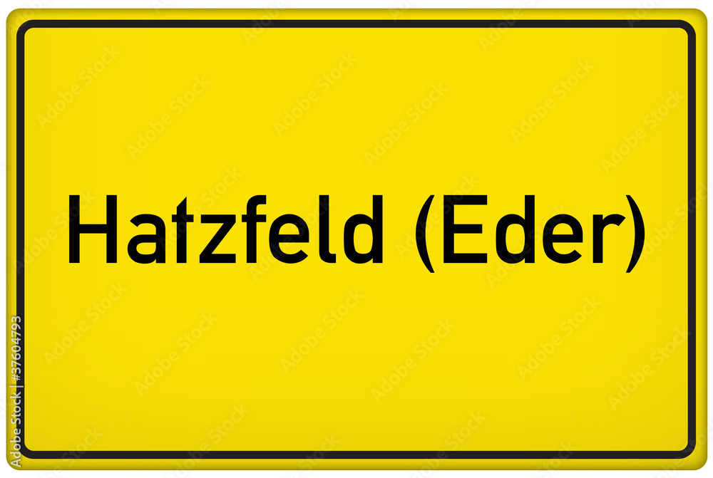 Ortseingangsschild der Stadt Hatzfeld (Eder) Ortseingangsschild der Stadt Hatzfeld (Eder)