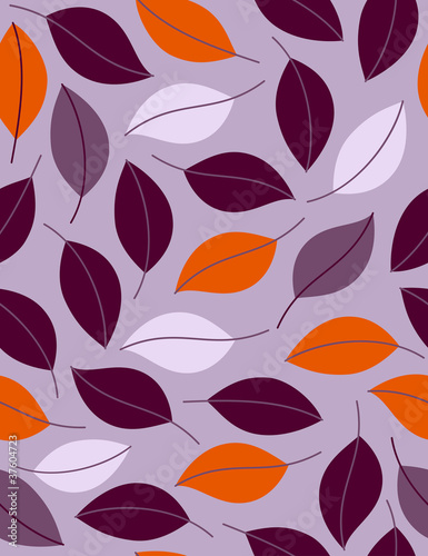 Purple leaves. Seamless background.