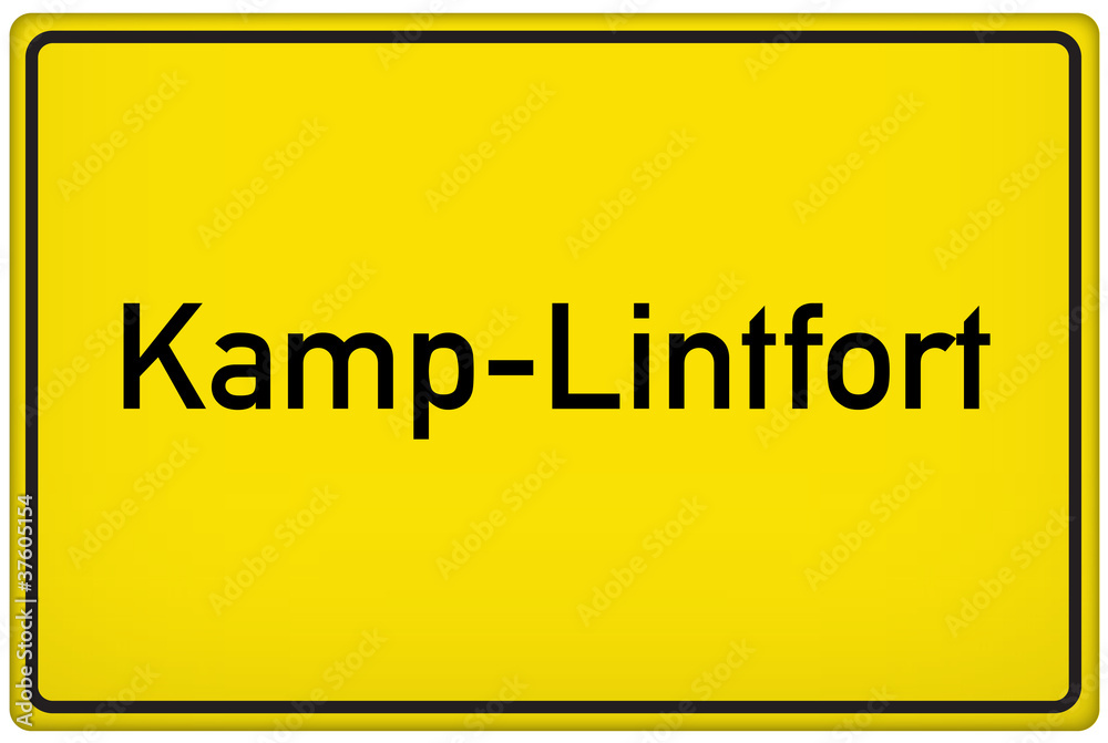 Ortseingangsschild der Stadt Kamp-Lintfort Ortseingangsschild der Stadt Kamp-Lintfort