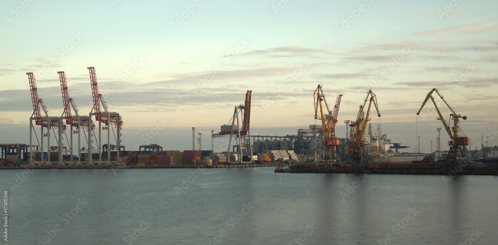 Cranes and containers at a port 2