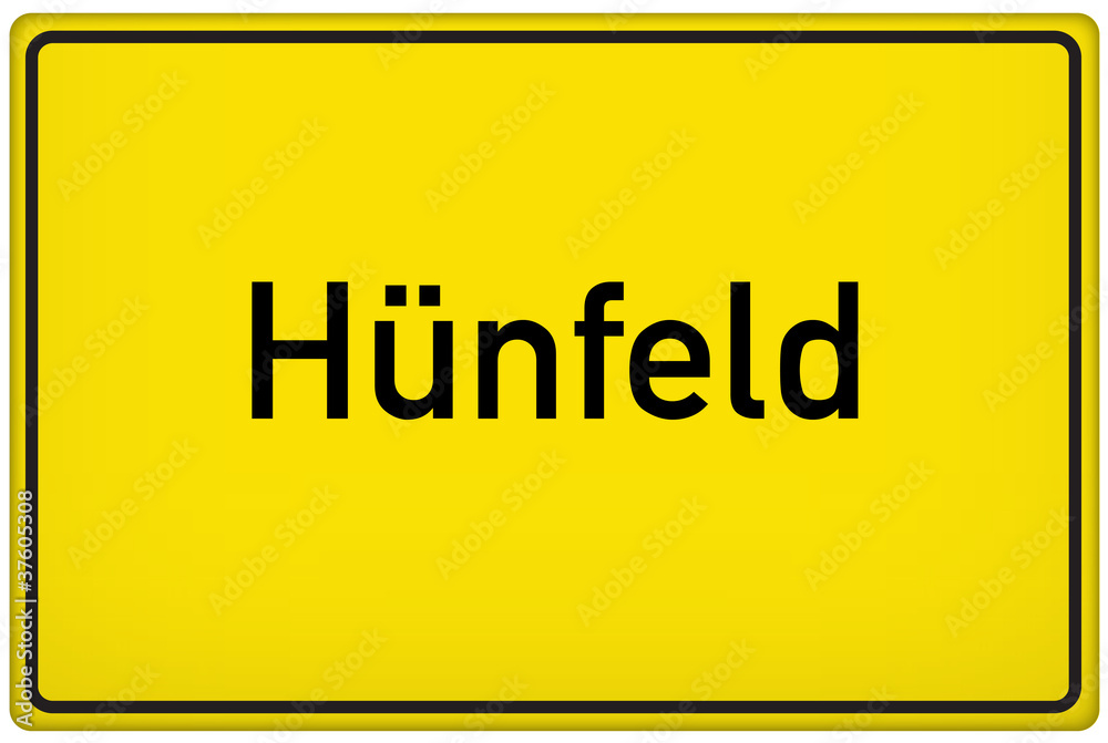 Ortseingangsschild der Stadt Hünfeld Ortseingangsschild der Stadt Hünfeld