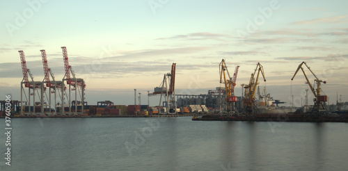 Cranes and containers at a port 2 © toluk