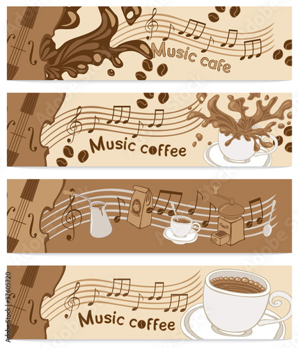 four banners for music cafe