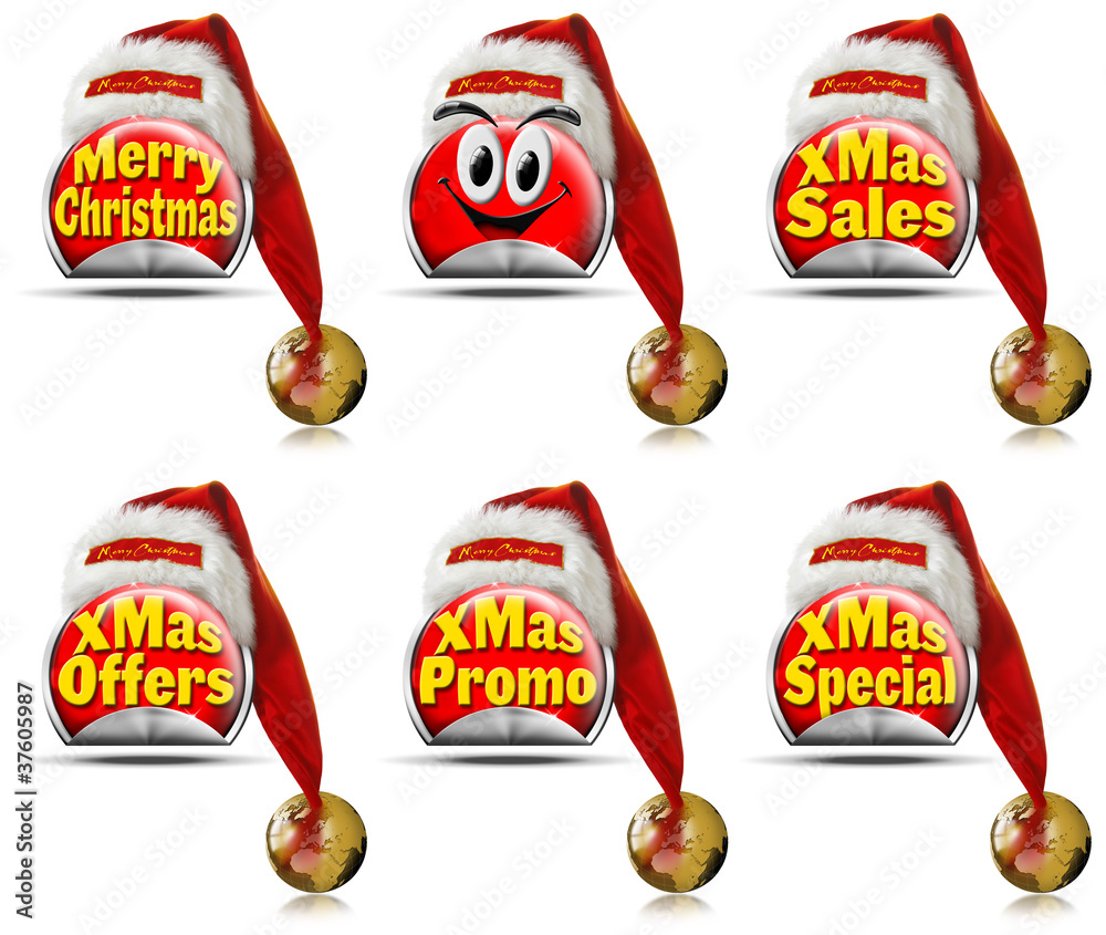 Red Christmas Stickers