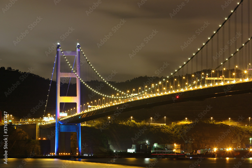 Fototapeta Tsing Ma Bridge in Hong Kong