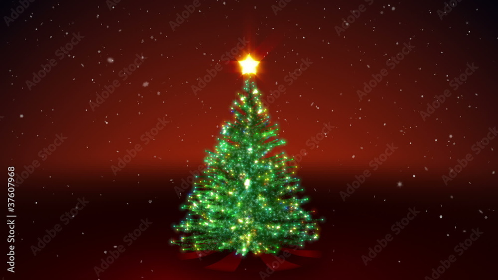 Christmas Tree. Red background Christmas Tree. Red background