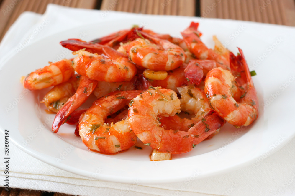 shrimps with sauce shrimps with sauce