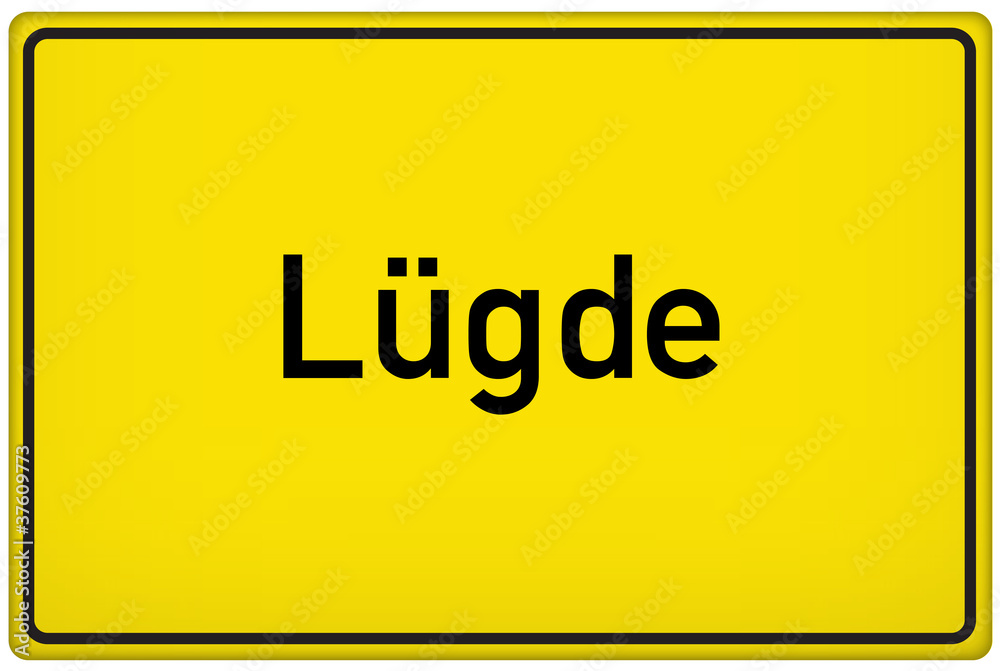Ortseingangsschild der Stadt Lügde Ortseingangsschild der Stadt Lügde