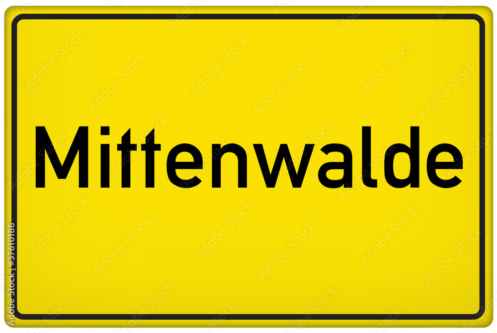Ortseingangsschild der Stadt Mittenwalde Ortseingangsschild der Stadt Mittenwalde