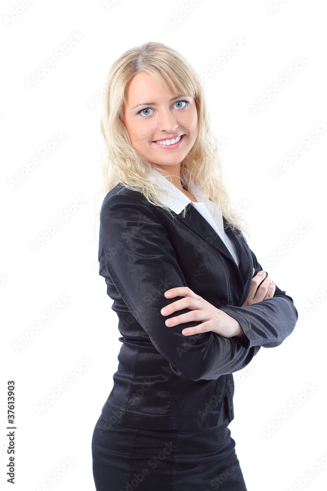 business woman smiling isolated on white background business woman smiling isolated on white background