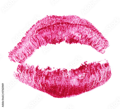 pink lips isolated on white