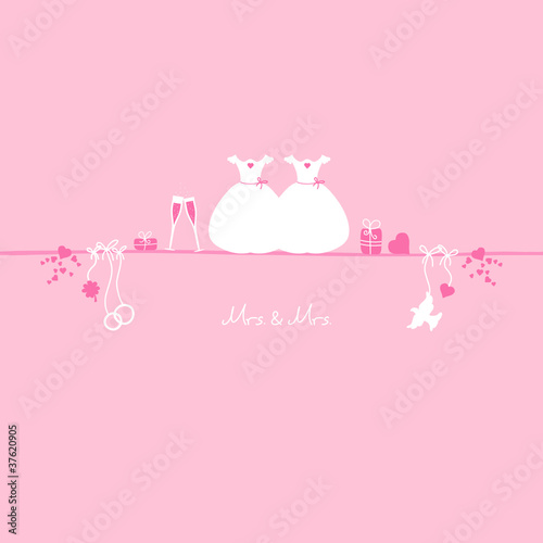 Wedding Symbols Mrs. & Mrs. Red