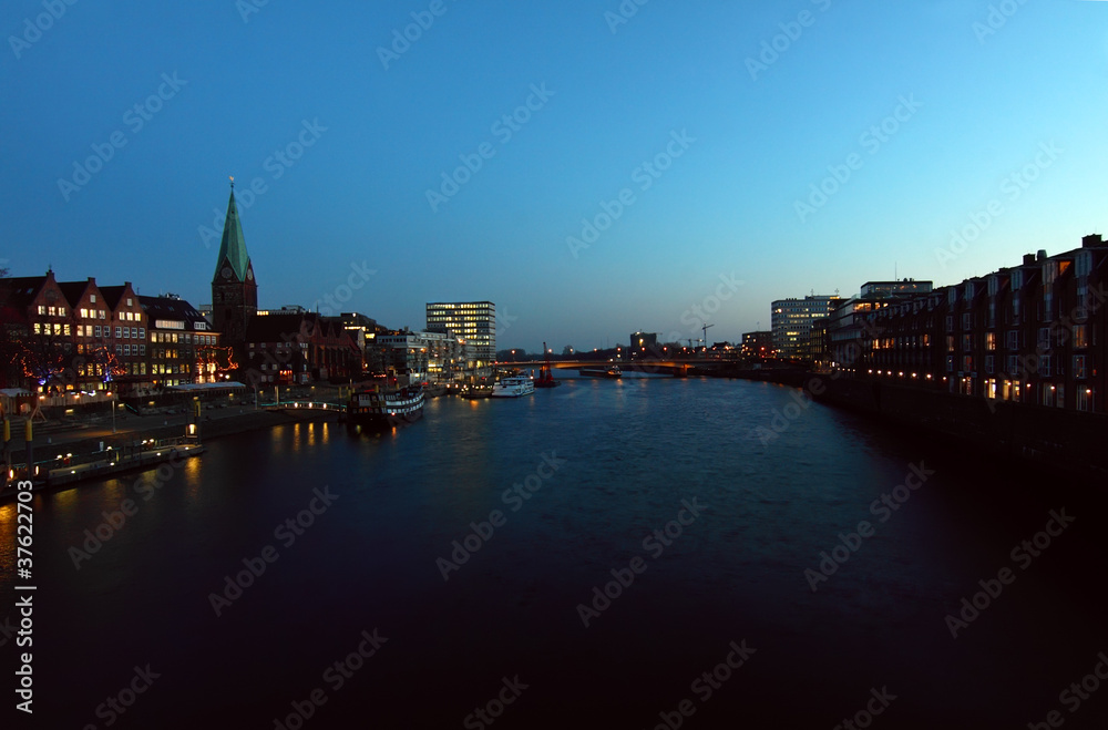 Bremen city at night
