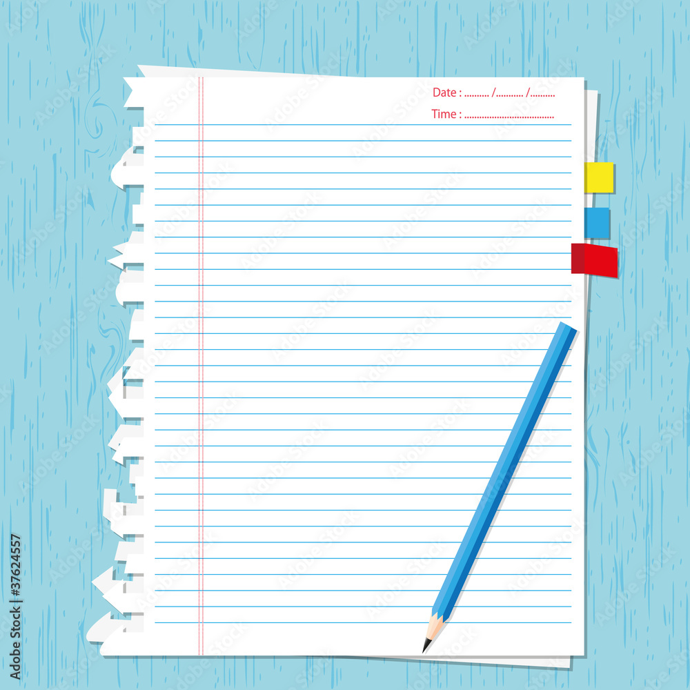 paper sheet and pencil on paper sheet and pencil on