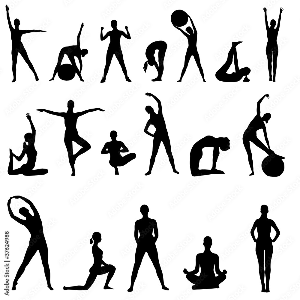 Female fitness silhouettes