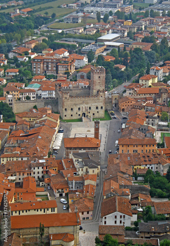 panorama with the chess square and the castle