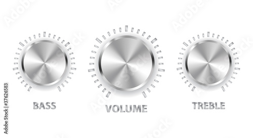 vector metal volume treble bass knobs