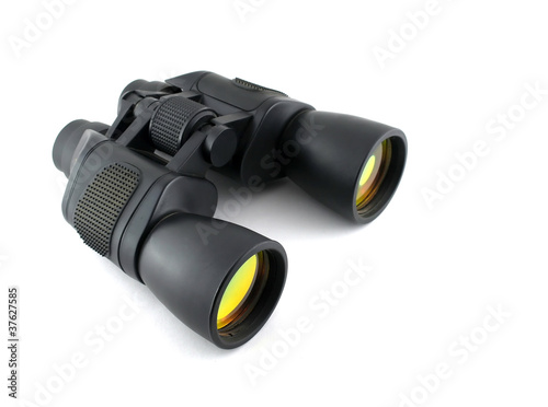 Black binoculars with yellow lens