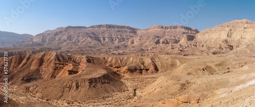 Scenic desert landscape in the Small Crater  in Israel