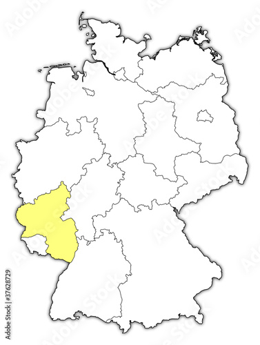 Map of Germany  Rhineland-Palatinate highlighted