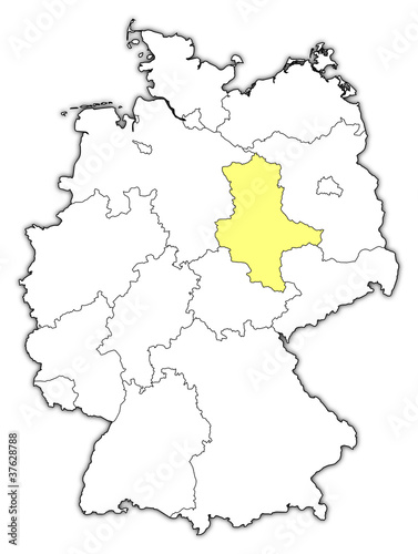 Map of Germany  Saxony-Anhalt highlighted