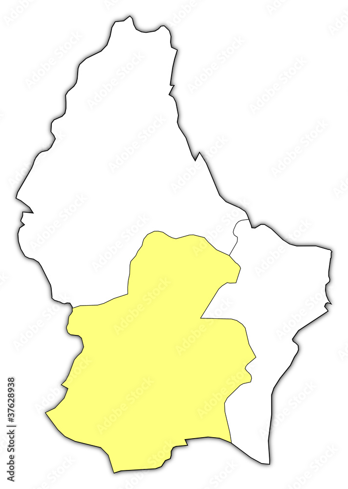 Map of Luxembourg, Luxembourg highlighted