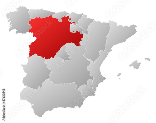 Map of Spain  Castile and Le  n highlighted