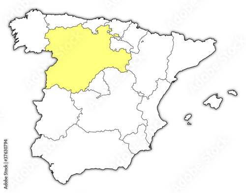 Map of Spain  Castile and Le  n highlighted